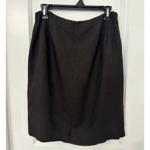 Linda Allard Ellen Tracy Dresses & Skirts - 🖤✨ Ellen Tracy Linda Allard Black Linen Rayon Skirt Size 14 Preloved Chic 💅